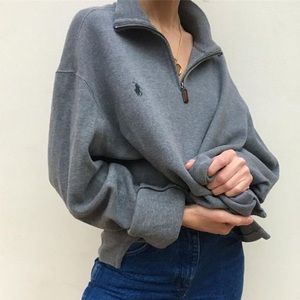 (SET OF 2) Ralph Lauren half zip collared sweater